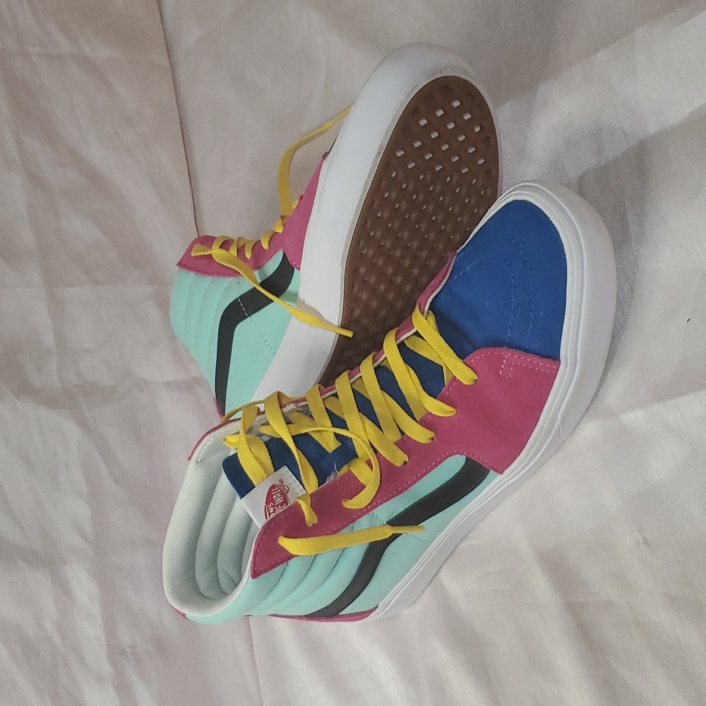 Vans Off The Wall Color Block Suede Sneakers wm sz12 mens sz10.5 EUC
